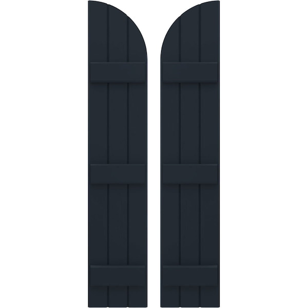 Ekena Millwork Americraft 3-Board (3 Batten) Wood Joined Board-n-Batten Shutters w/ Arch Top, ARW401BQ311X77OBH, PR ARW401BQ311X77OBH - main